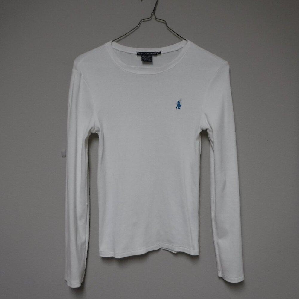 Polo Ralph Lauren Ladies White Long Sleeve White Sweater